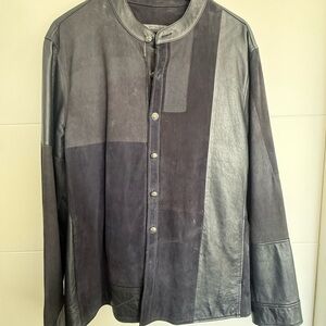 Men's blue Leather Jacket